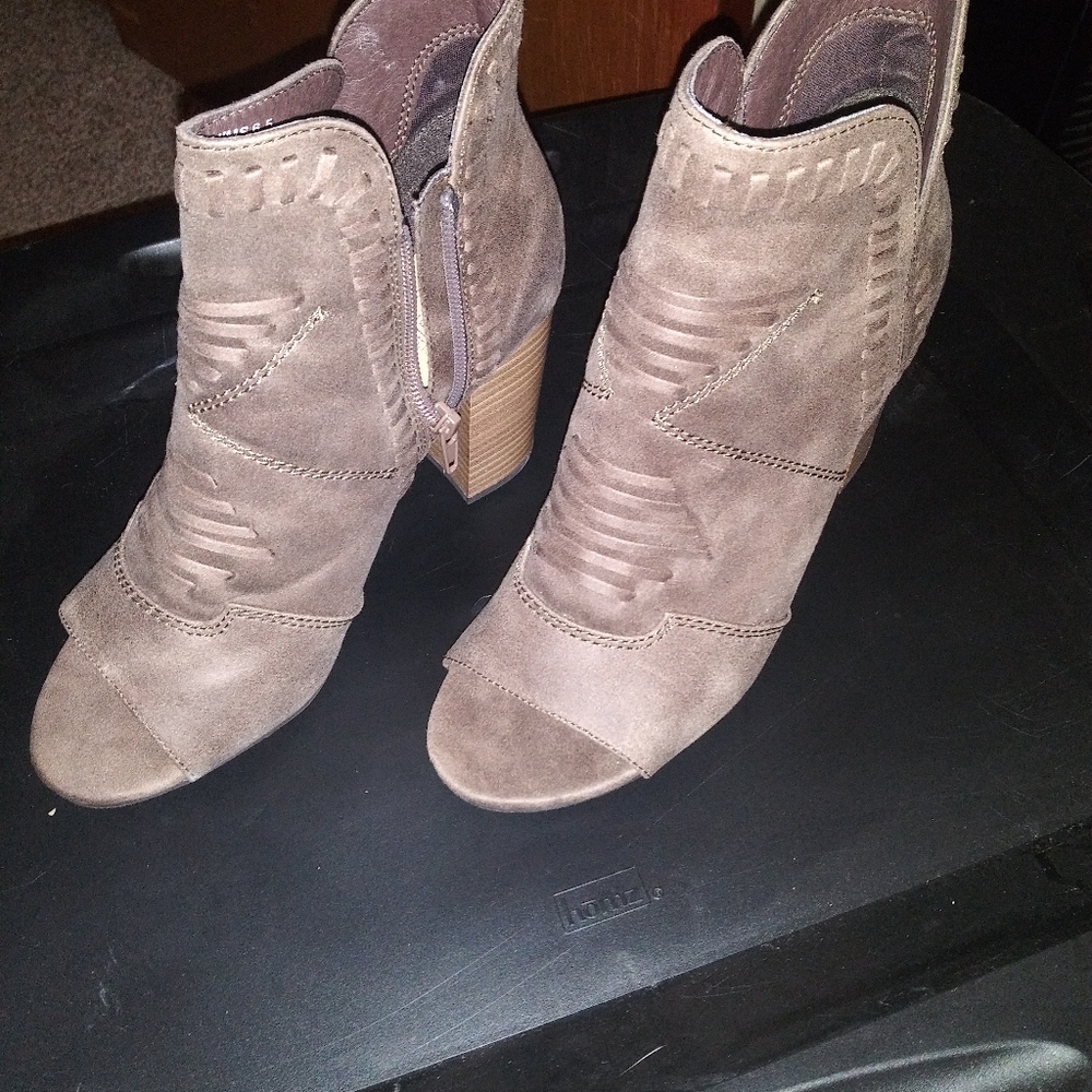 Open toe booties